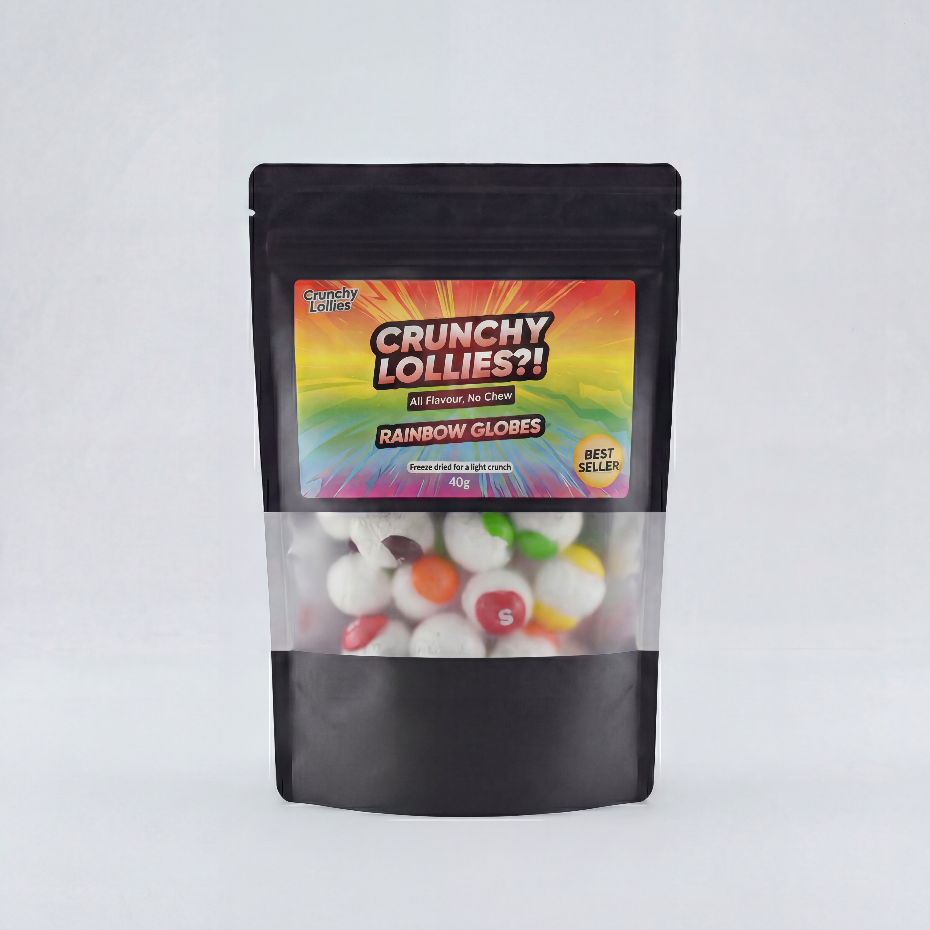 Rainbow Globes Freeze Dried Fruity Lollies